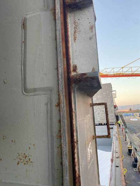 Inspection of Cargo Hold Panels on a Commercial Vessel in Fos-sur-Mer